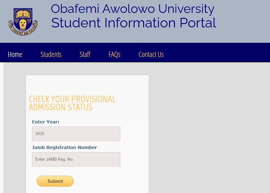 Step-by-Step Guide to OAU Post UTME Registration, OAU Post UTME Screening form 2026/2027