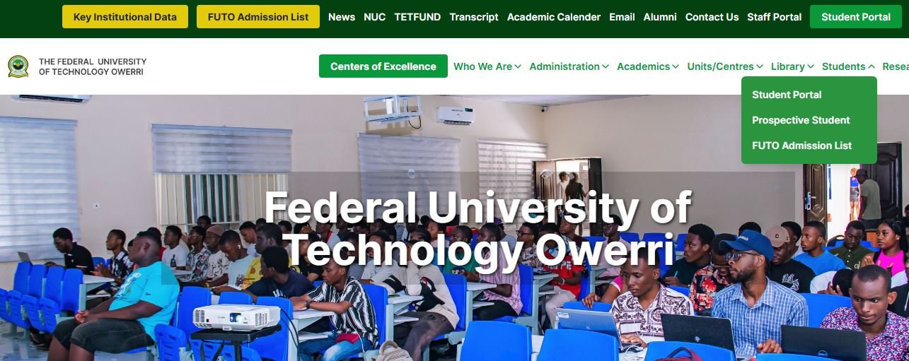 Eligibility Criteria for FUTO Post UTME Screening Form 2026/2027