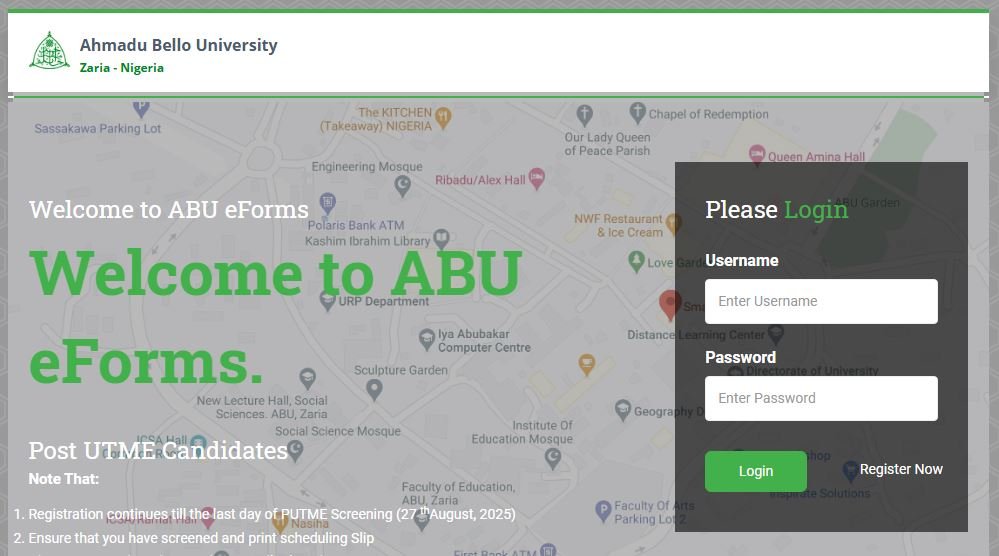 Step-by-Step Guide to Applying for ABU Post UTME Screening Form 2026/2027